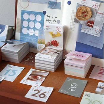

365 sheets 2021 Calendar Morandi Color Memo Pad Material Paper Schedule Planner DIY Journal Decor