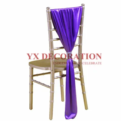 Новый дизайн 70x140 см крышка для стула Chiavari из ледяного шелка с капюшоном