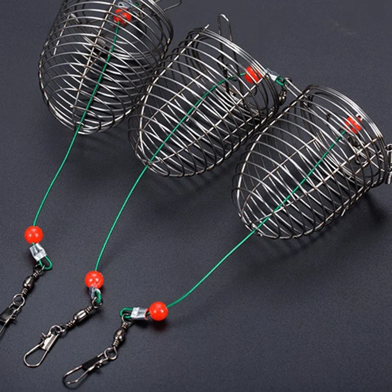 2Pcs Wire Fishing Lure Conical Cage Fish Bait Lure Cage Small Fish Bait Cage Fishing Trap Basket Feeder Holder Fishing Tackle