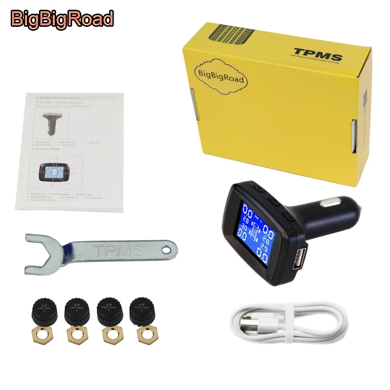 BigBigRoad Car TPMS Tire Pressure Monitoring System For Renault Espace Fluence Koleos Captur Duster Megane RS Talisman
