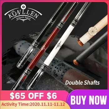 

KONLLEN JFLOWERS Pool Cue 12.5mm 12 pieces in 1 Solid Wood Shaft/Carbon Fiber Shaft Butt Inlaid Carbon Fiber Sheet Handmade Kit