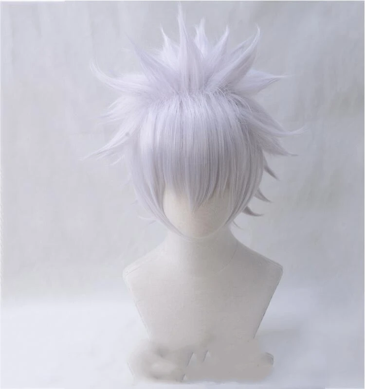 Аниме Охотник Killua Zoldyck; сапожки в стиле Косплэй костюм для костюмированной вечеринки по японскому аниме форма Топ Шорты парик полные комплекты одежда на Хэллоуин, костюмы - Цвет: wig