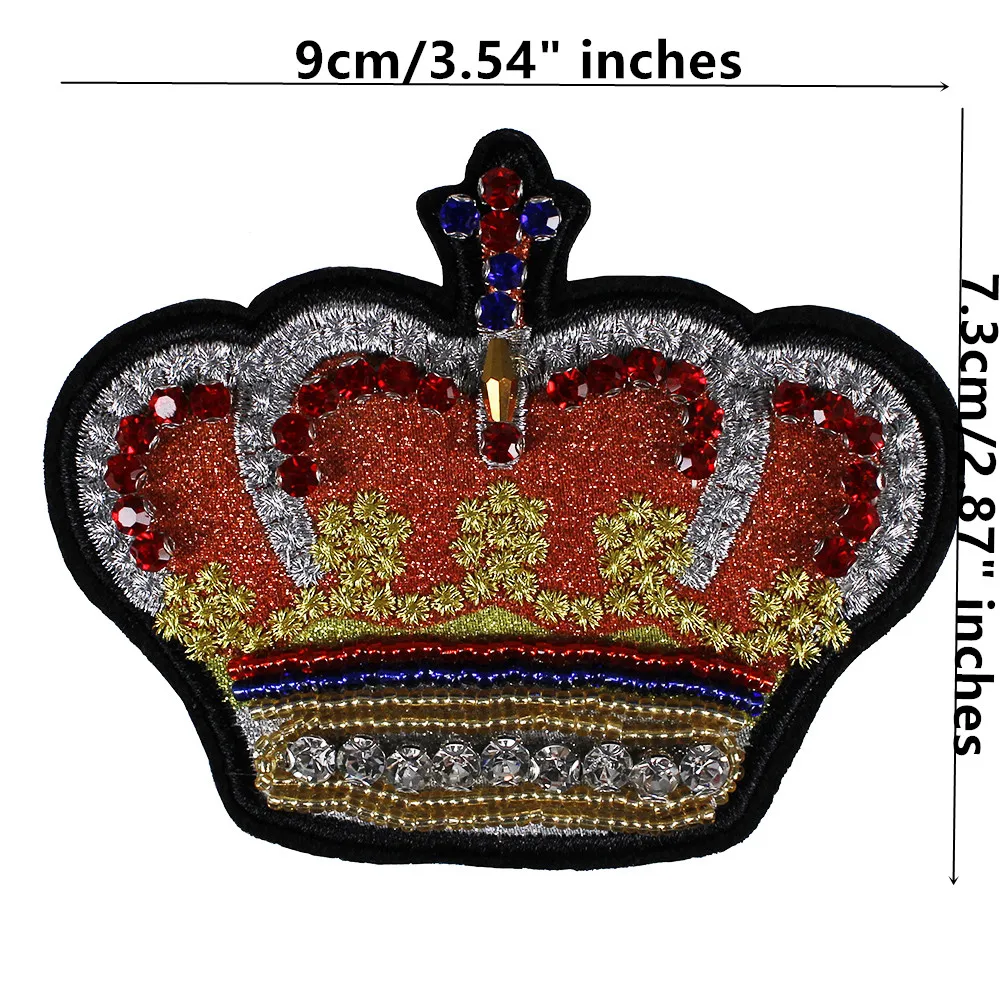 Бисером С кристалалми и стразами в форме сердца нашивки "Корона" Клубника значок с сердцем насекомых вышивка аппликация шить на горный хрусталь с тиснением Одежда Ремесло