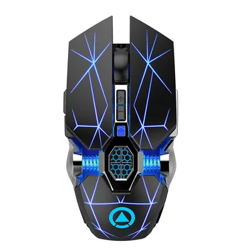 

YINDIAO Wireless Gaming Ergonomic Mouse 7 Keys LED 1600 DPI Computer Charge Gamer Mice Silent for PUBG FPS Game,Black