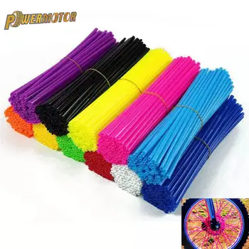 

72PCS Multicolor Universal Motorcycle Dirt Bike Wheel Rim Spoke Skins Covers Wrap Tubes Decor Protector