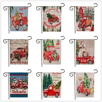 

Christmas Garden Flag Santa Claus Snowman Indoor Outdoor Home Decor Flags Winter Happy Festival Household Hanging Flag Decor