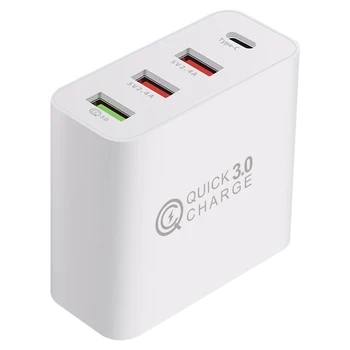 

4-Port USB Charger Adapter Quick Charge QC3.0 Mobile Phone Travel Fast Wall Charger EM88