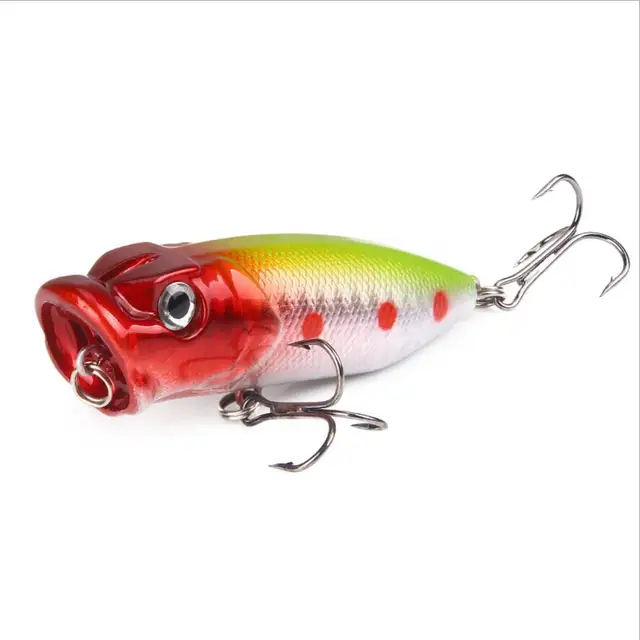 1 Pcs Fishing Lures 65mm/10g5 Topwater Popper Bait 5 Color Hard Bait Artificial Wobblers Plastic Fishing Tackle with 6# Hooks 1