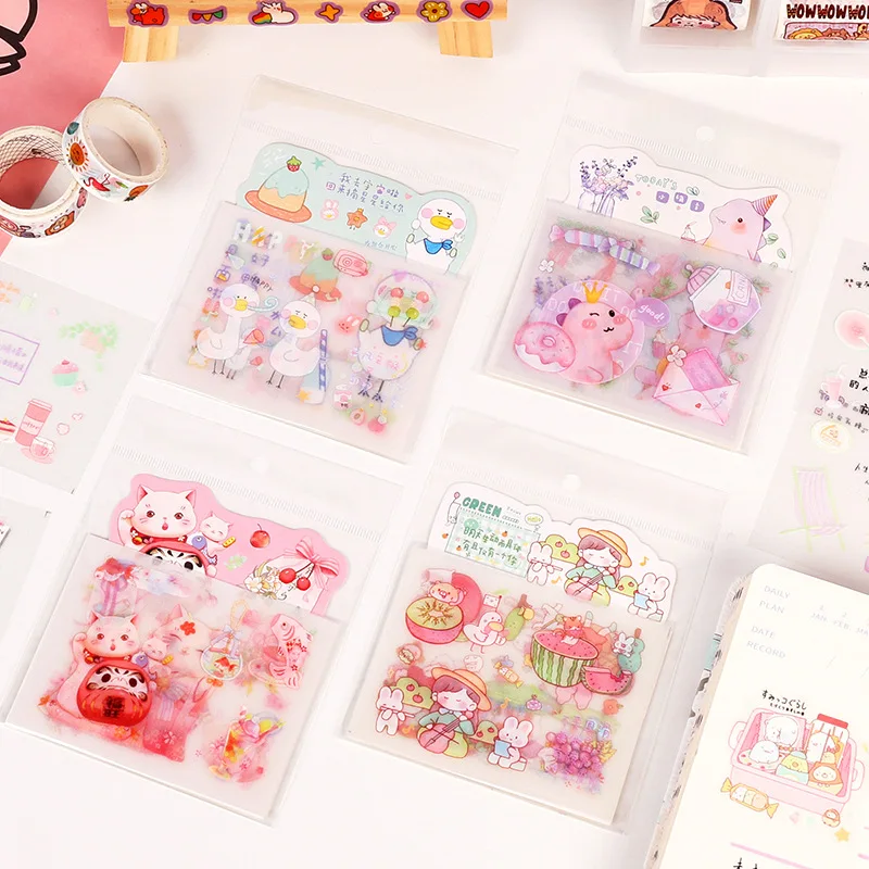 Mohamm 1 Pc Kawaii Series Cartoon Stickers Arts Decoration Scrapbooking Paper Creative Stationary School Supplies afbeelding