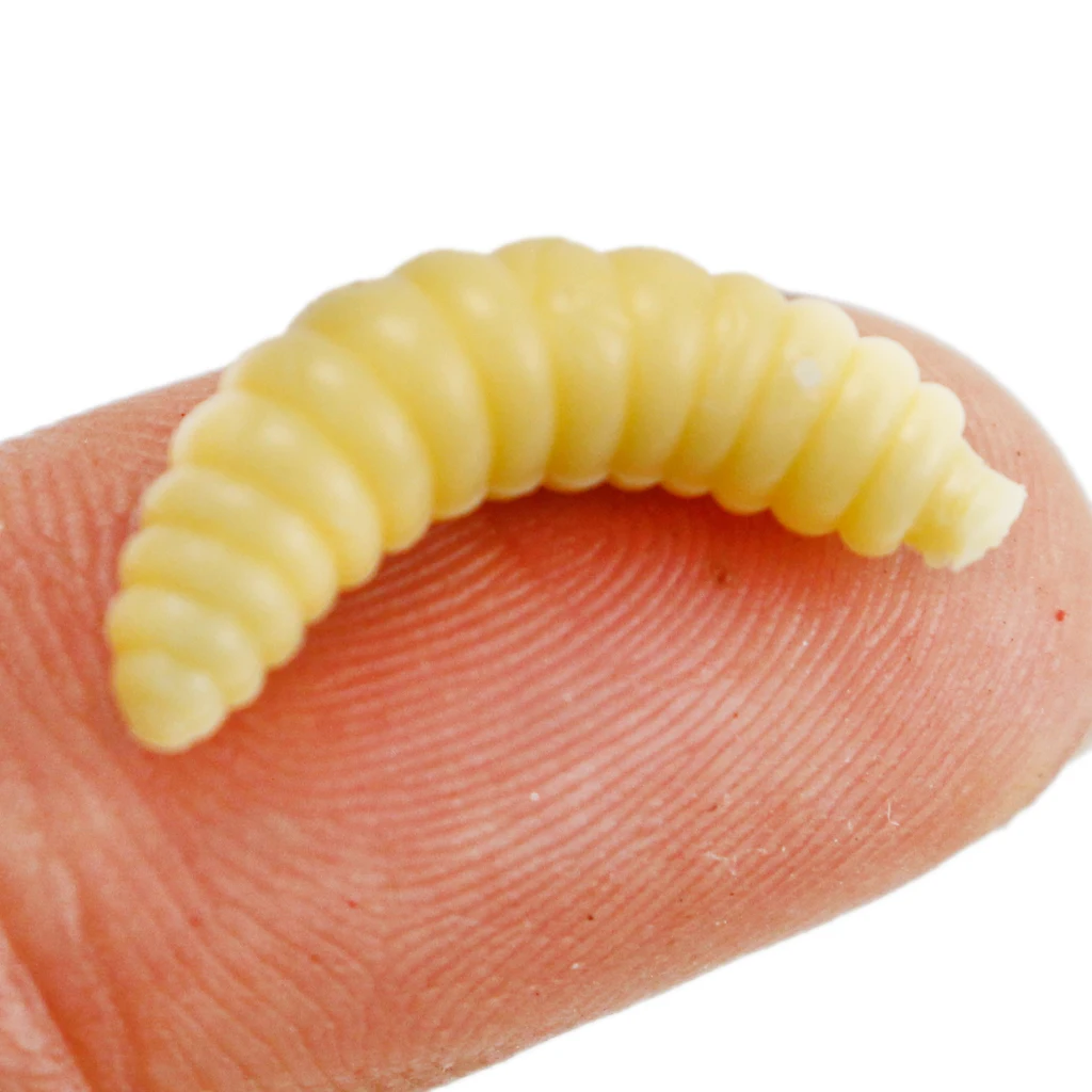 

100 Pieces/Set Fishing Soft Grub Worm Bread Bug Maggots Lures Baits