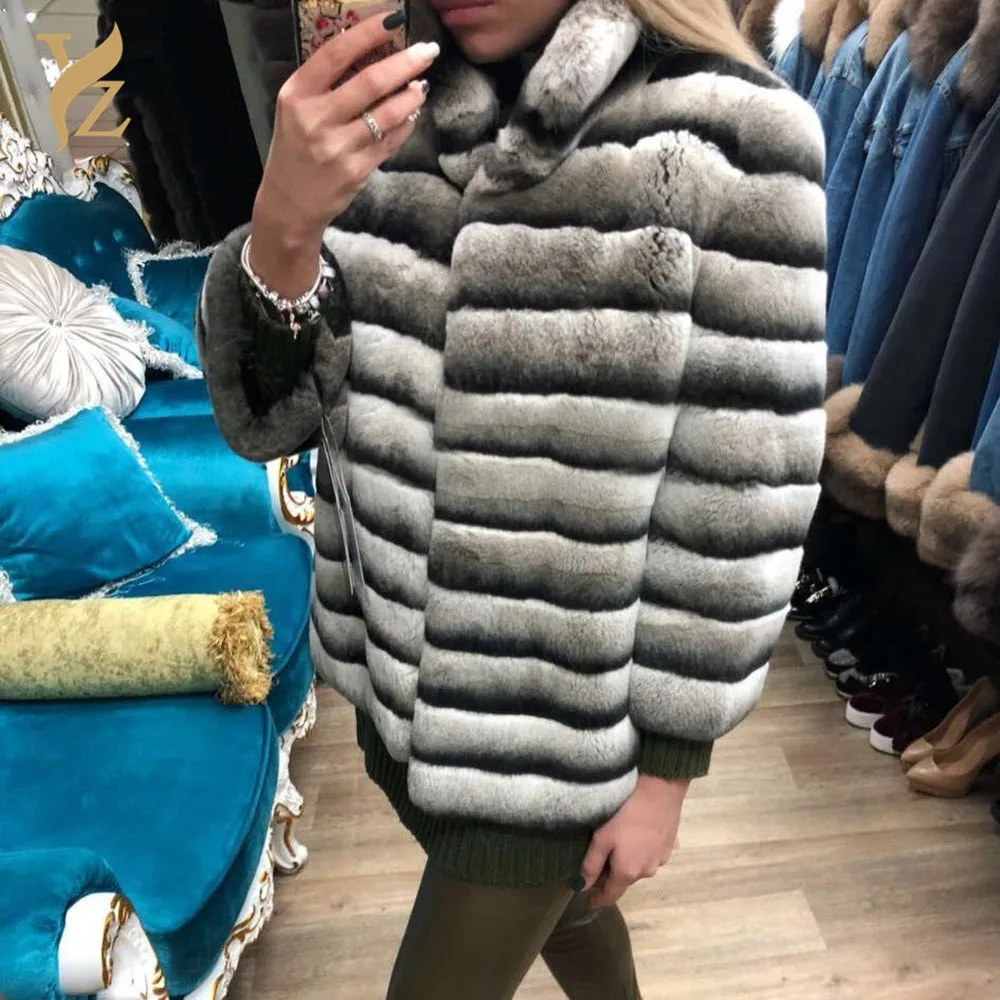 YZ. FURTURE Мода шиншилла кролик рекс мех пальто из натурального меха из кролика натуральный Лисий мех пальто Женская натуральный мех кролика