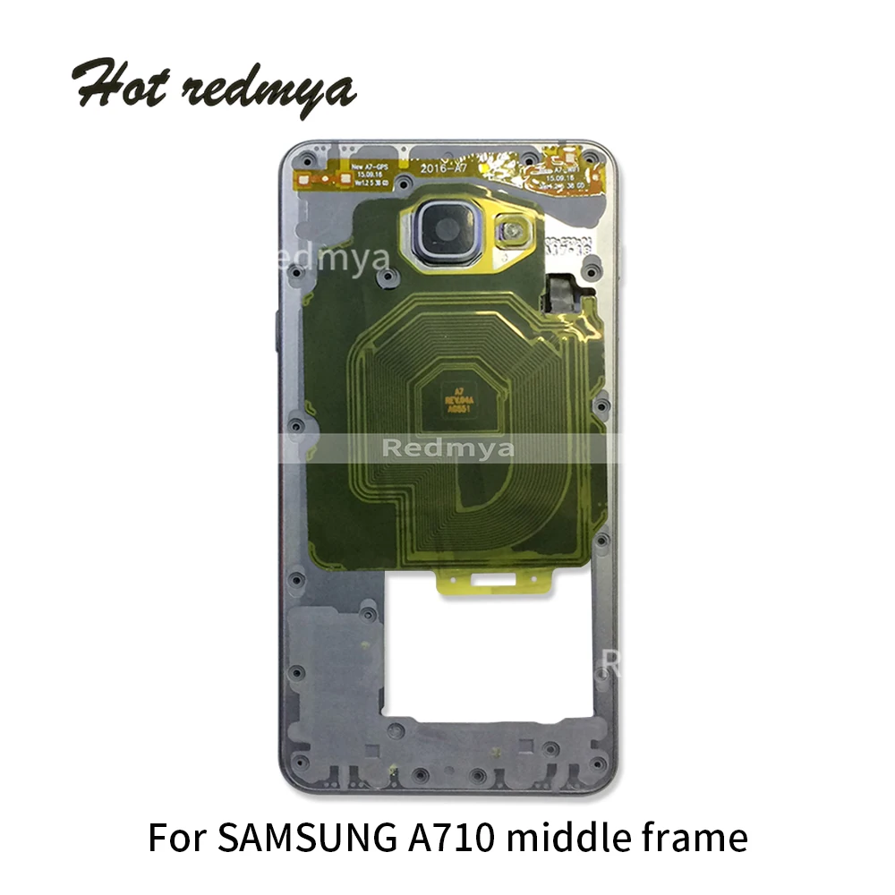 Полный корпус средняя рамка для samsung A7 A710 ЖК-переднее стекло+ Корпус двойная металлическая средняя рамка+ Задняя стеклянная крышка батареи