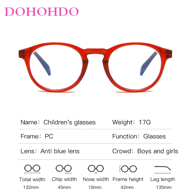 DOHOHDO Kids Round blue light blocking glasses optical glasses frame Anti Blue Light Eyeglasses For Boy Girl Computer Children Spectacles Anti-UV Oculos Infantil