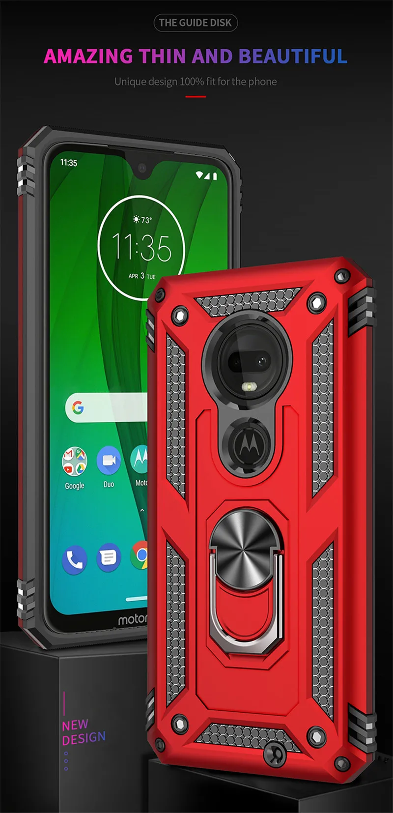 For Motorola Moto G6 G7 Plus G8 Power Lite G9 Play Case Magnetic Ring Holder Cover for Moto E5 E6 E6S E6i E7 Power 2021 Cases cell phone belt pouch