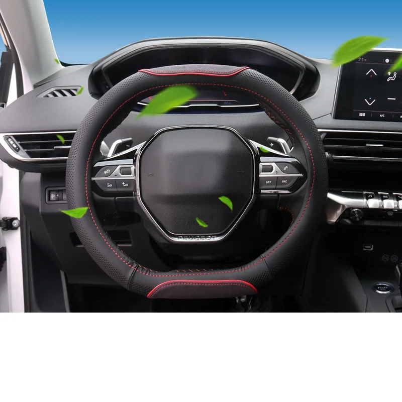Lsrtw2017 искусственной кожи чехол рулевого колеса автомобиля для Peugeot 3008 5008 508L 308 408 |