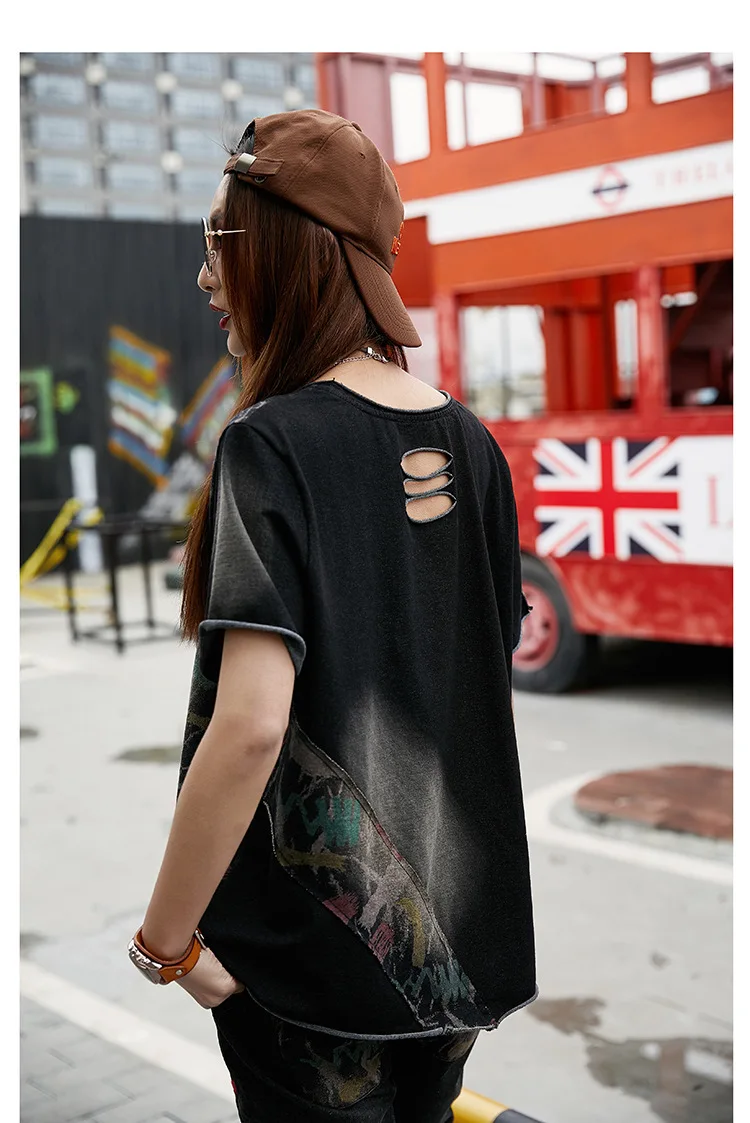 Max LuLu летние модные корейские женские топы уличная женская футболка с цветочной вышивкой Винтажная Футболка камуфляжная одежда