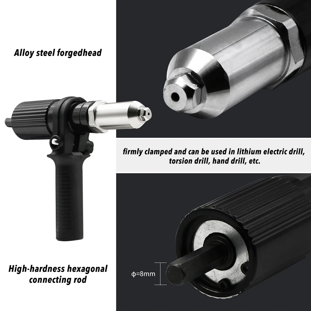 Electric Rivet Nut Gun Machine Core Pull Accessories Cordless Riveting Gun Drill Adapter Riveter Insert Professional Nut Tools