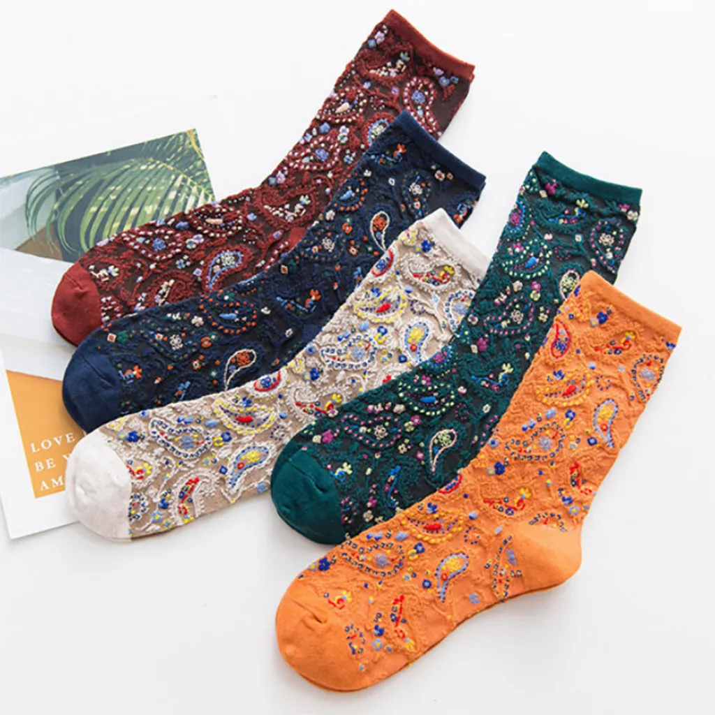 Женские хлопковые носки без пятки в этническом стиле с тотем в этническом стиле Свадебные носки новые цветные женские носки для скейтборда 12,10