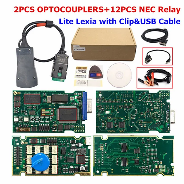Лучшая цена Lexia 3 Diagbox V7.83 прошивка 921815C для peugeot, для Citroen автомобильный диагностический инструмент Lexia3 полный чип V48/V25 PP2000 - Цвет: Lite Lexia With Clip