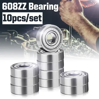 

10Pcs/set 608 ZZ Bearing Double-sided Seal Miniature High-carbon Steel 608 ZZ Deep Groove Raceway Ball Bearing