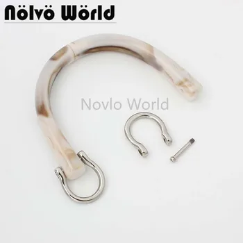 

2-10-20 pieces resin bag handle 12x10cm handle with d buckle U shaped handle leather purse handbag women purse handle