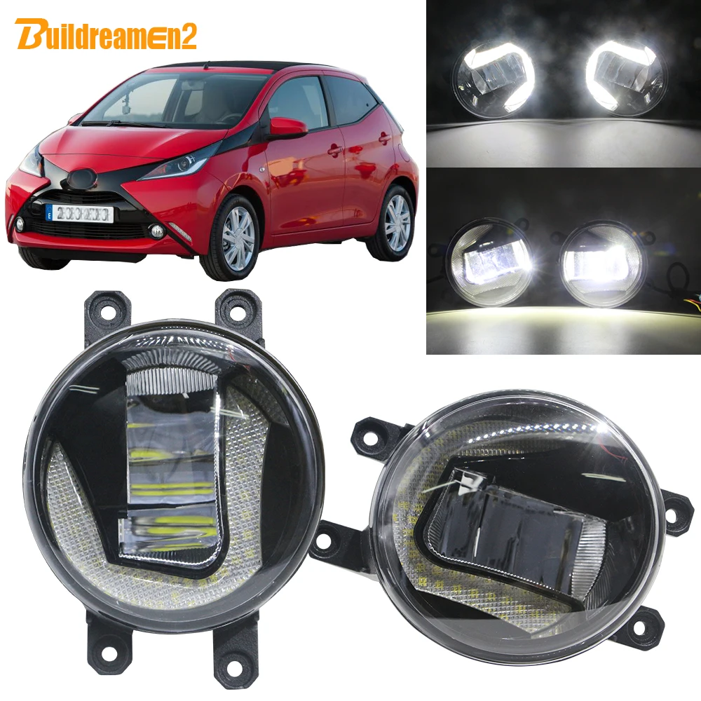 

Buildreamen2 2 X Car H11 LED Bulb Fog Light Daytime Running Lamp DRL 3000LM 12V For Toyota Aygo (_B4_) 2014 2015 2016 2017 2018