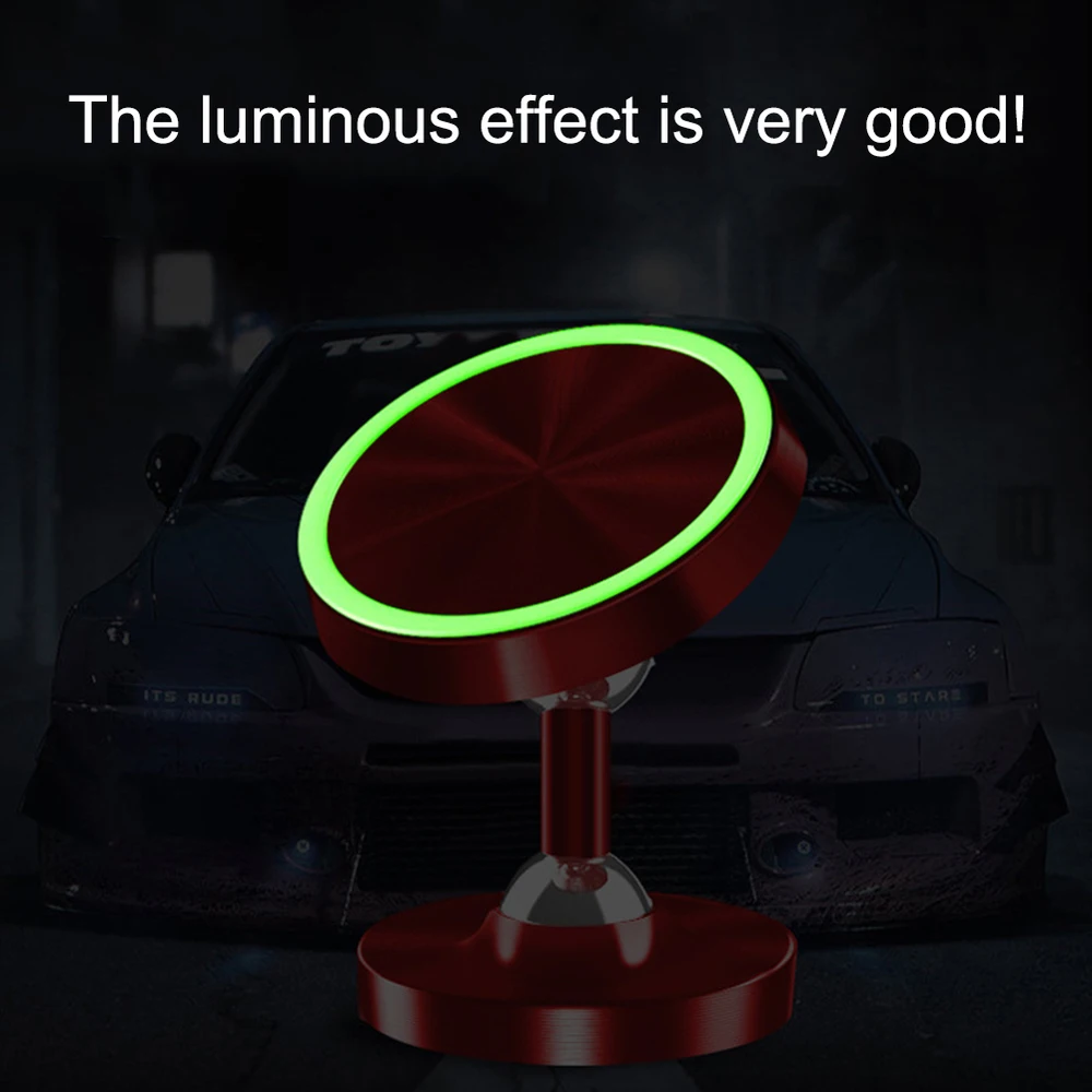 Светящаяся Автомобильная приборная панель магнитный держатель телефона для IPhone светящийся держатель в автомобиль для samsung алюминиевый сплав