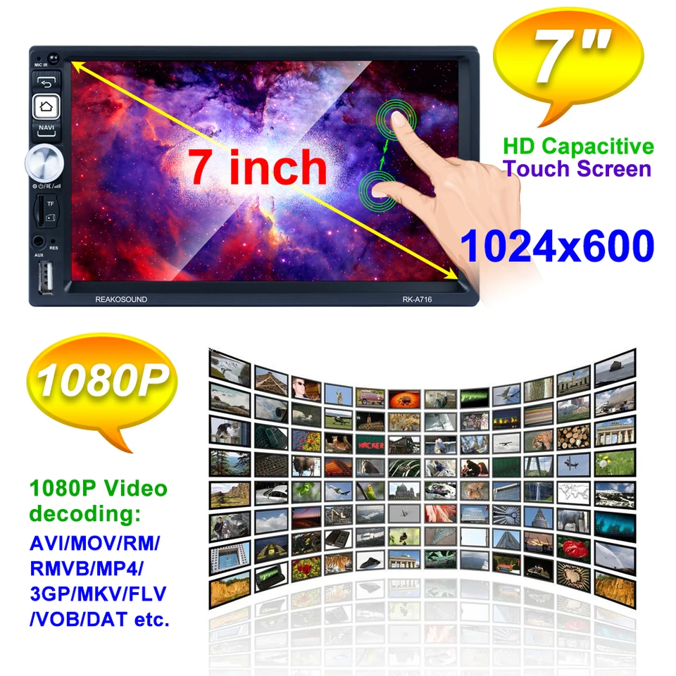 Rk A716 7inch Touch Sreen Quad Core Android 8 1 Car Mp5 Gps Navigation Player Phonelink Bluetooth Am Fm Wifi Rds Video Audio Aliexpress