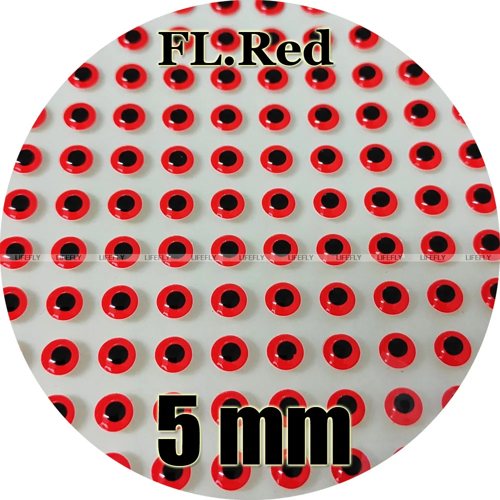 IRIDESCENTRED 3D HOLOGRAPHIC FISH EYES 5MM QTY50 PCS C 0.99