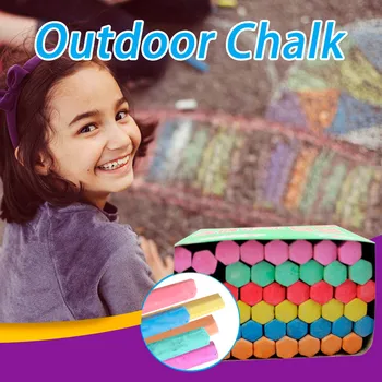 

48pc 6 Colors Dustless Chalk Drawing For Blackboard Kids Outdoor Side Walk For Office School Teaching Chalks tizas escolar