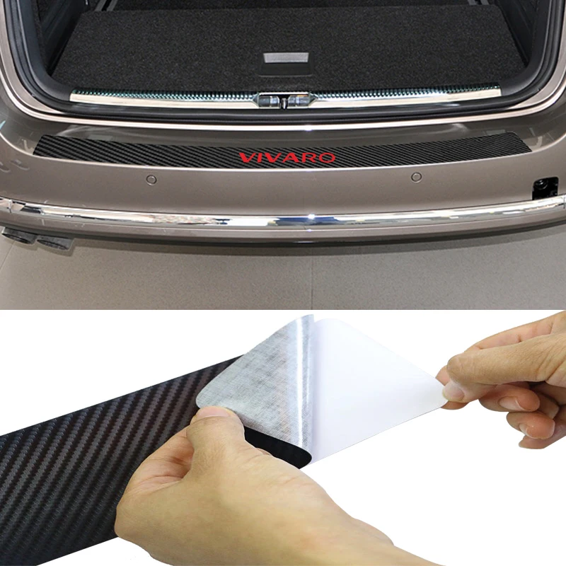 Автомобильный багажник задний бампер из искусственной кожи наклейка s для Opel Vivaro Задний бампер протектор Защита от царапин