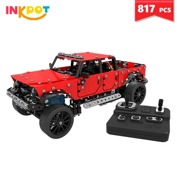 

817pcs RC truck building blocks 1:16 stainless steel 4-channel remote control assembly pickup truck car toy bricks