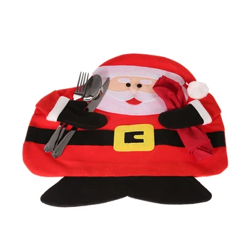 

New Festnight Santa Clause Dining Mat Father Christmas Table Mat Soft Double Layer Place Mat for Christmas with Napkin