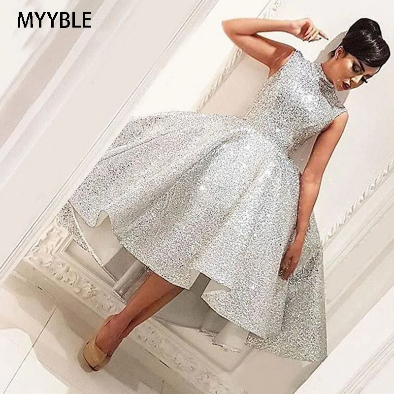 High Neck Prom Gown Snow Lotus Women's Two Piece Gray Prom Gown - High  Neck, Rhinestone & Bead Embellished Tulle Dress For Homecoming Prom Dress