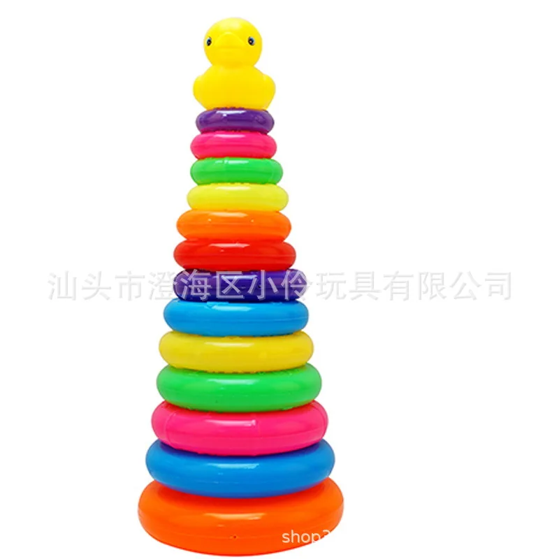 

Wholesale Duck Rainbow Ring Children'S Educational Color Cognitive Toy Water Toys Layered Rings Stack-up
