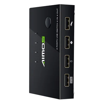 

Plug And Play Fast Speed Professional Metal 4 In 4 Out Selector USB Interface For Printer Sharing Hub Adapter KVM Switch Box