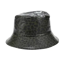 Двусторонняя Панама из искусственной кожи, унисекс, для взрослых, винтажная, леопардовая, рыбацкая, Солнцезащитная шляпа для женщин и мужчин, уличная Кепка