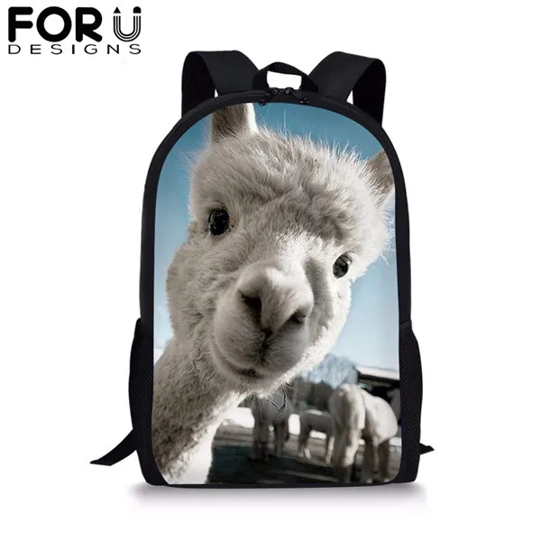 FORUDESIGNS/Школьные сумки с принтом собаки Alpac Corgi для мальчиков и девочек, милый рюкзак для подростков, Студенческая сумка для книг, Детский рюкзак для путешествий - Цвет: CDYH1595C