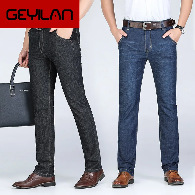 

Jantour Brand Men'S Classic Jeans Straight Homme Jean thin Design Pants Fit Cheap Blue Black Large Size 35 40 42 44 46