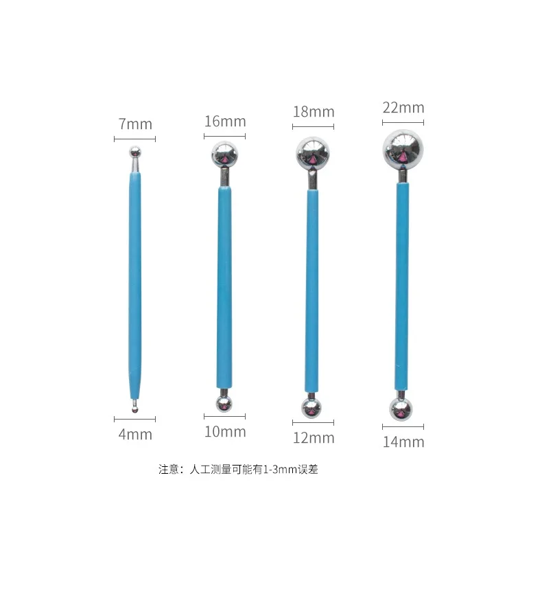 4 шт. двуглавый моделирование мяч Резьба Инструменты Набор нержавеющая сталь Pill бар форма гладкой полимерной глины