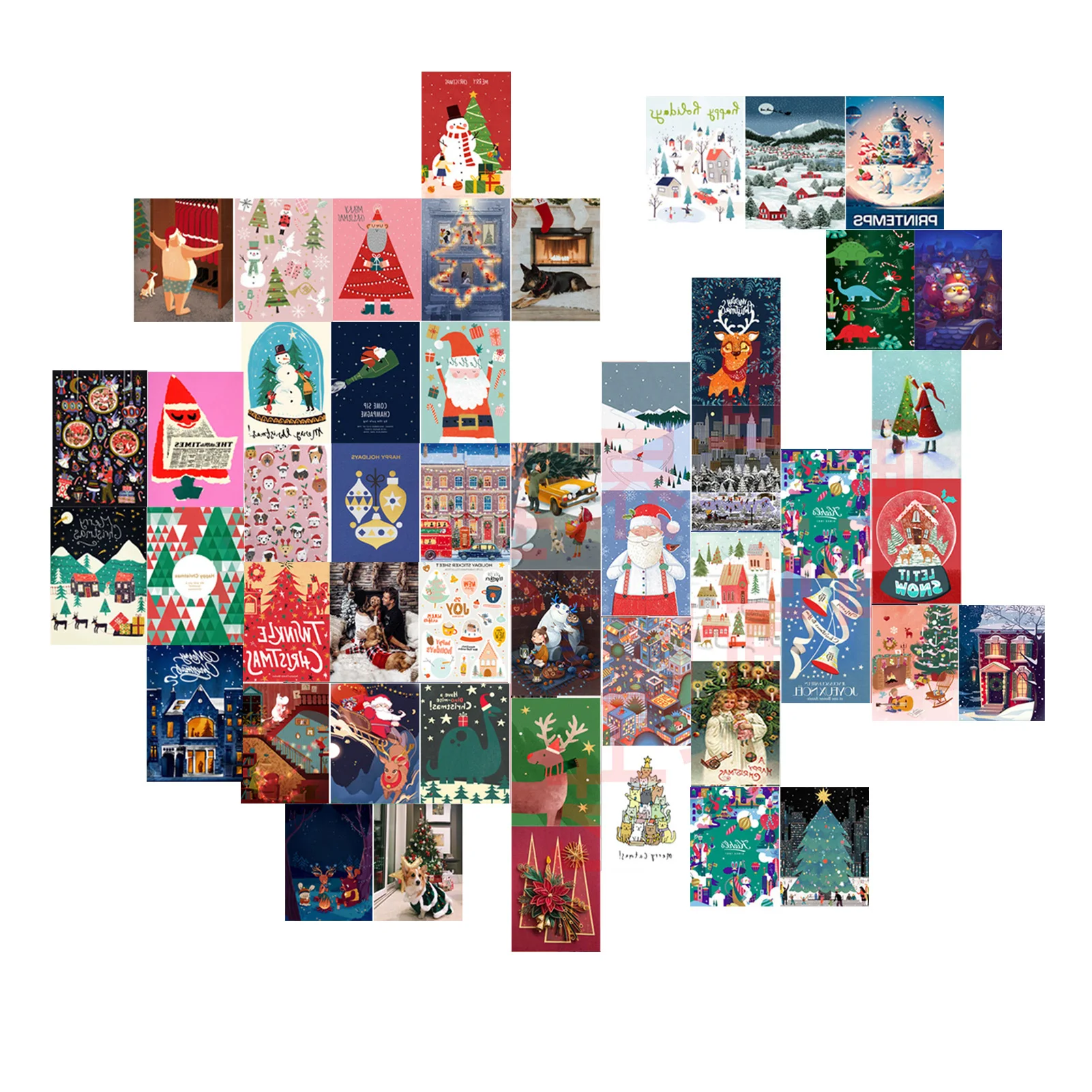 50Pc Christmas Series Aesthetic Picture Wall Collage Album Record Style Photo Modern Art Print For Bedroom Large Polite | Дом и сад
