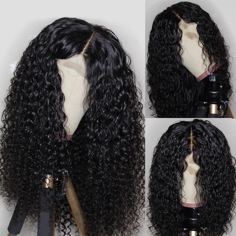 13*6 глубокая часть кружева передние человеческие волосы парики для черных женщин 130% волна воды предварительно сорванные перуанские волосы remy парик шнурка с детскими волосами