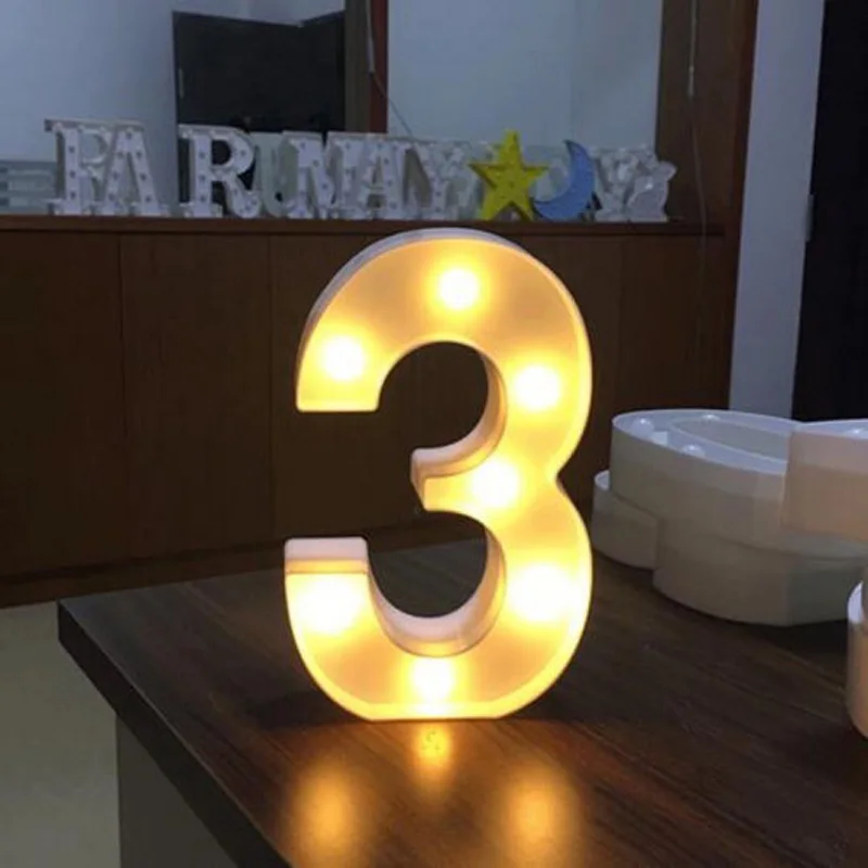 

10numbers+26letters+heart White Led Night Light Marquee Sign Alphabet Lamp Decor