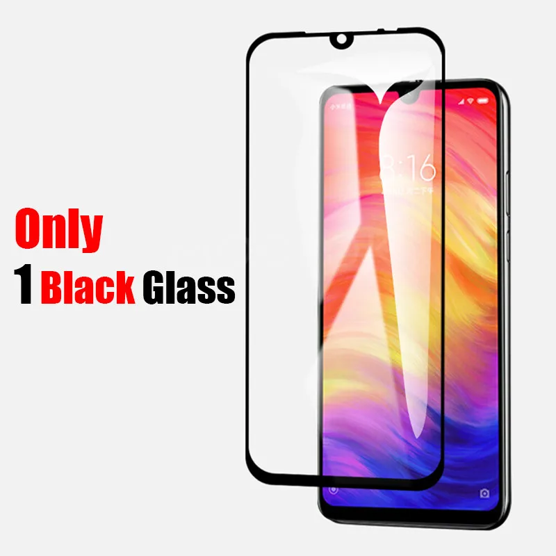 2 in 1 Camera Lens Tempered Glass For Xiaomi Redmi 7 Note 7 8 5 Pro Screen Protector On The For Redmi 8 8A 7 7A Protective Glass - Цвет: Only 1 Black Glass