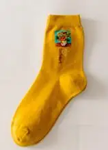 Повседневные женские хлопковые носки с картинами винтажные Абстрактные Художественные Узорные Носки для женщин ботильоны однотонные летние зимние Sox k2710 - Цвет: 8