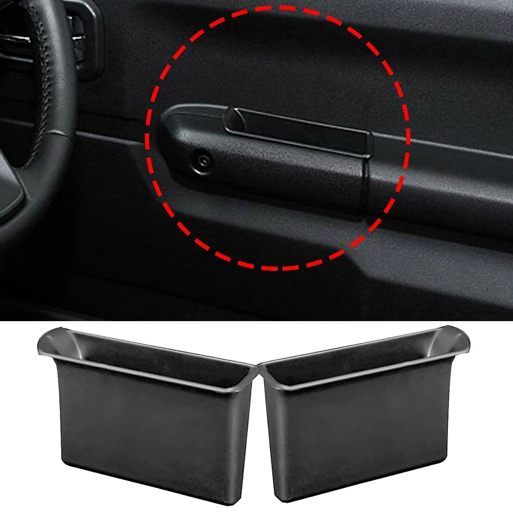 

2pcs car Armrest Container Door Storage Box Handle Pocket For Suzuki Jimny 2019 2020 ABS + Rubber Storage Box