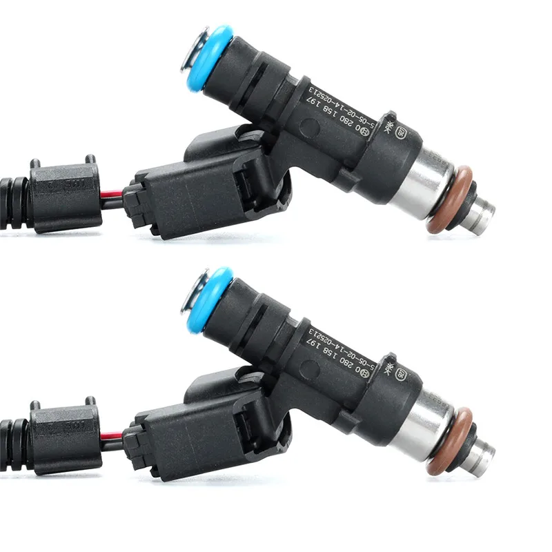 Fuel Injector Nozzle + Harness Plug Connector 2 Pairs For Polaris Ranger RZR XP 800 0280158197 GX1111IJ117XG 1204318