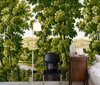 

CJSIR Custom Wallpaper European Retro Hand Painted Rain Forest Jungle Mural TV Backdrop Home Decoration Murals 3d Wallpaper