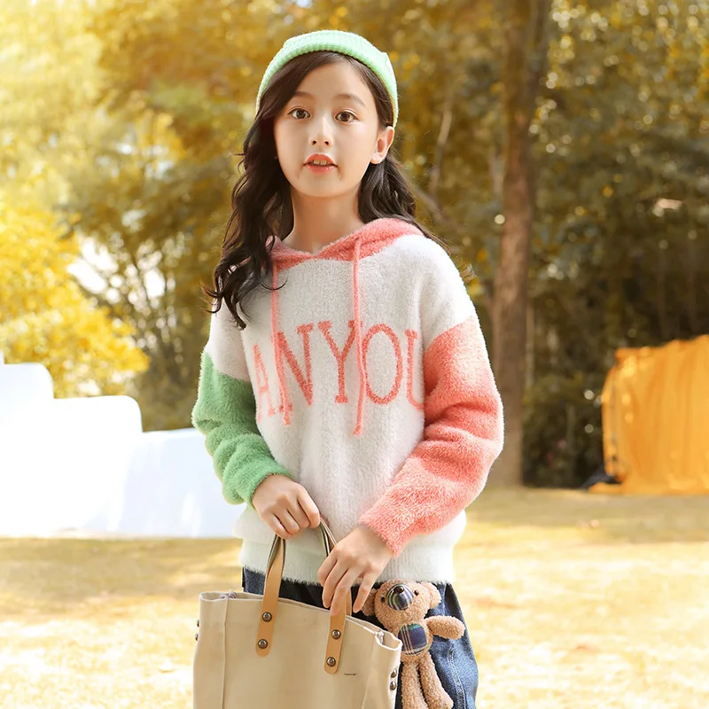 

Winter Warm Kids Girl Hooded Letter Hoodie Sweatshirt Tops Clothes Girls Hooded Coat Autumn Jacket Casual Outerwear Fall Tops