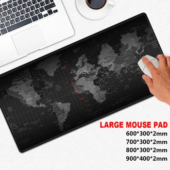 

1PC Extra Large Gaming Mouse Pad Old World Map Locking Edge Mousepad Anti-slip Rubber Desktop Keyboard Mice Mat